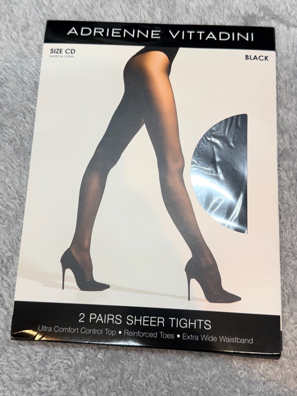 Adrienne Vittadini Black Sheer Tights - 2 Pack